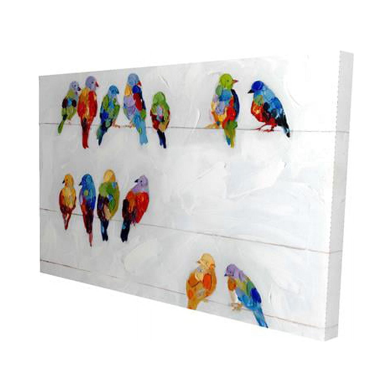 12 x 18 in. Colorful Birds on A Wire-Print on Canvas