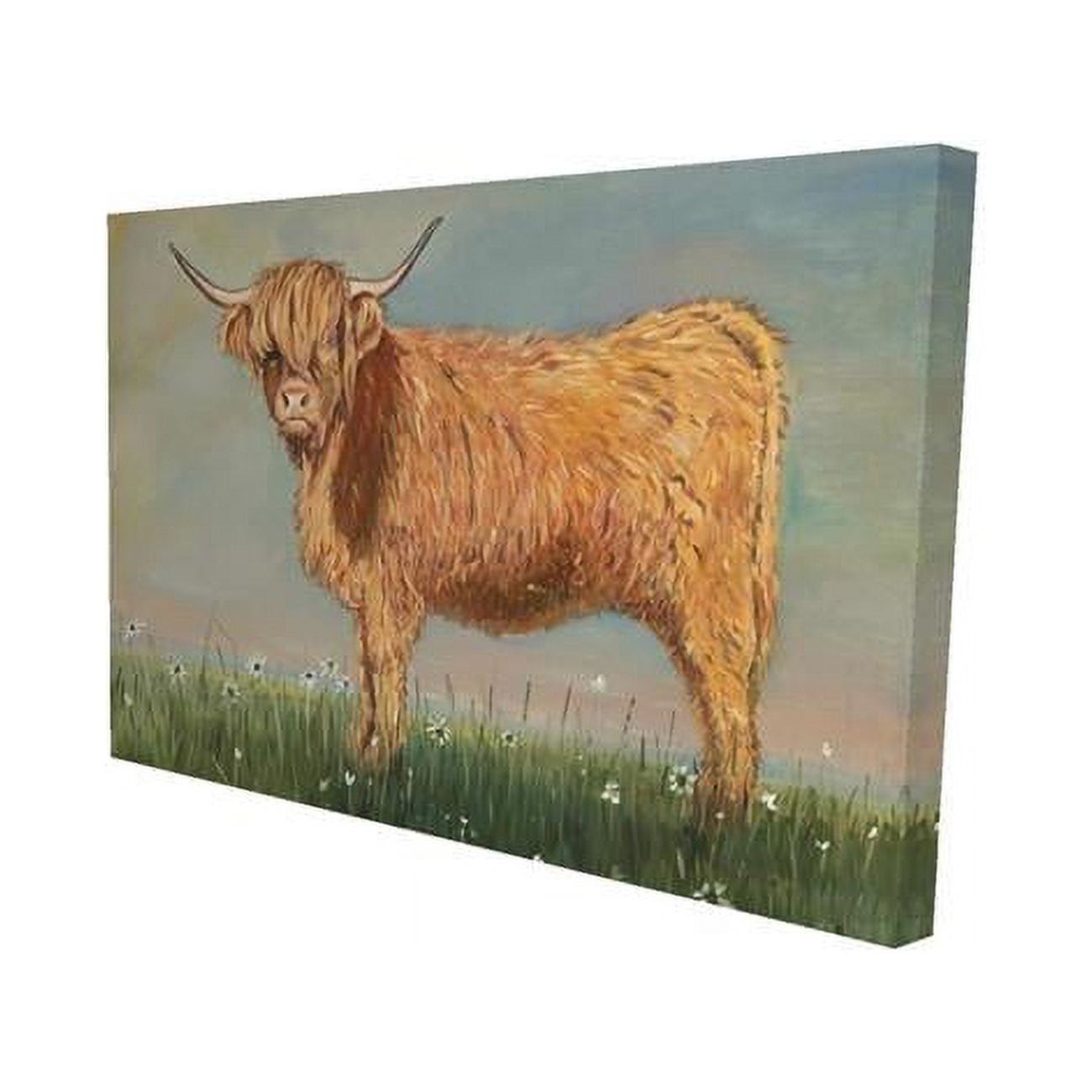 12 x 18 in. Daisy The Highland Cow-Print on Canvas