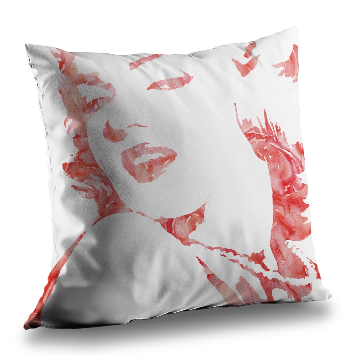 C1PT14149QITWW 14 x 14 in. Glamor Marilyn Monroe Red Poly Twill Throw Pillow - Home Decor