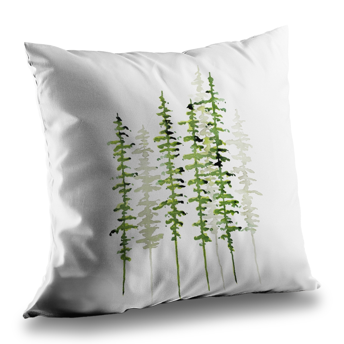 C1PT141433EY28 14 x 14 in. Slim Trees Throw Pillow - Poly Twill Home Decor Accent Pillow