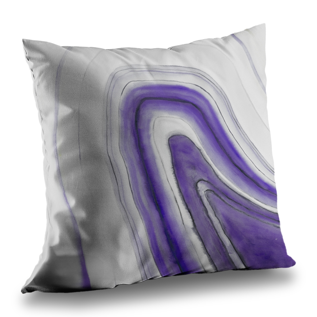 C1PT1414HFGAP3 14 x 14 in. Purple Round Geode Throw Pillow - Decorative Poly Twill Insert