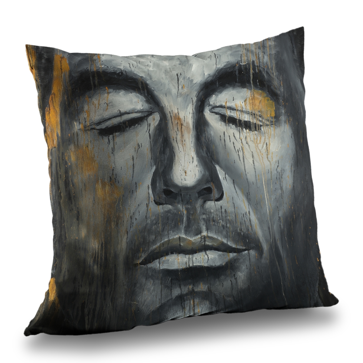 C1PT14142BZFDB 14 x 14 in. Abstract Man Portrait - Figurative Modern Poly Twill Pillow