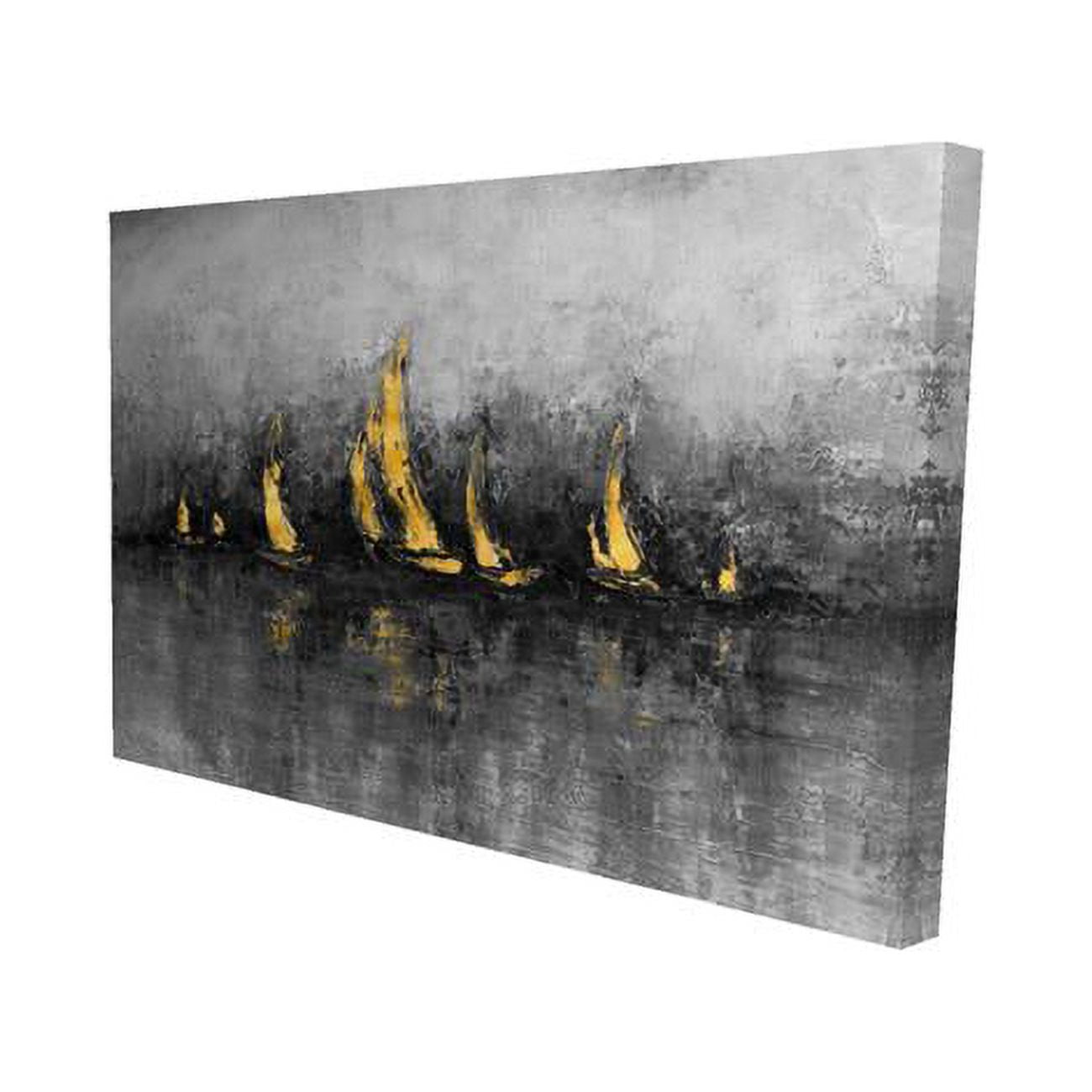 12 x 18 in. Gold Sailboats-Print on Canvas