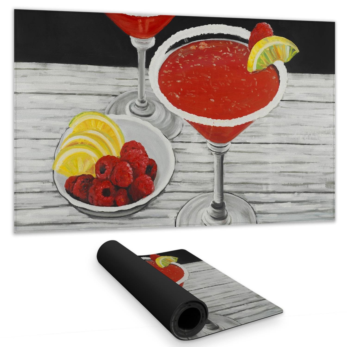 C1DM1424QV8IWU 14 x 24 in. Gastronomy Gray Desk Mat - Two Cosmopolitan Home Decor