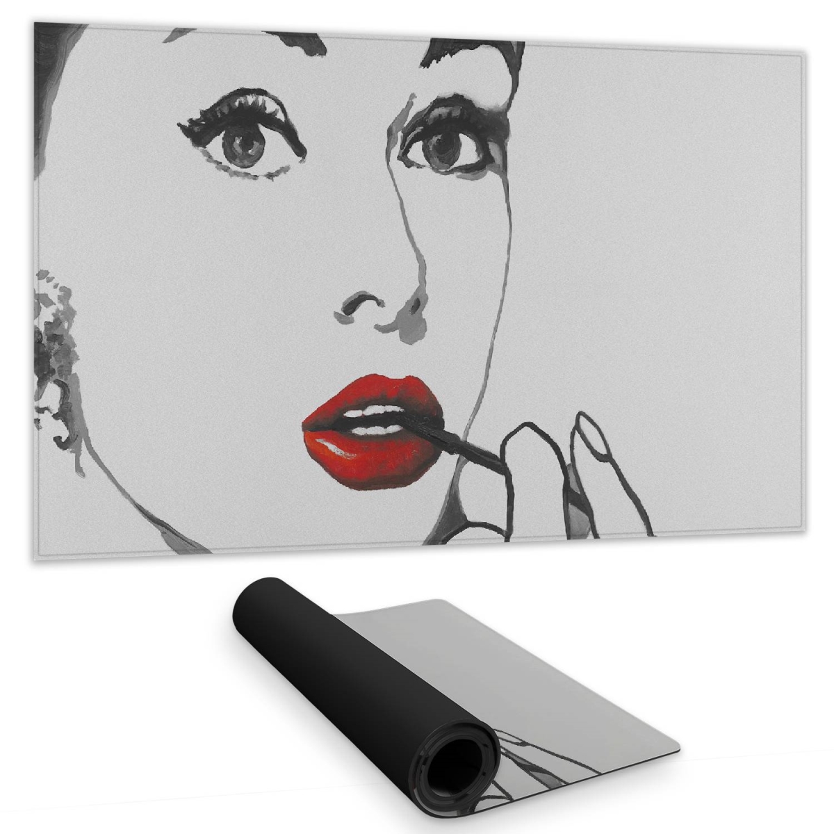 C1DM1424FRJORW 14 x 24 in. Audrey Hepburn Desk Mat - Bedroom Decor - Illustrative Style