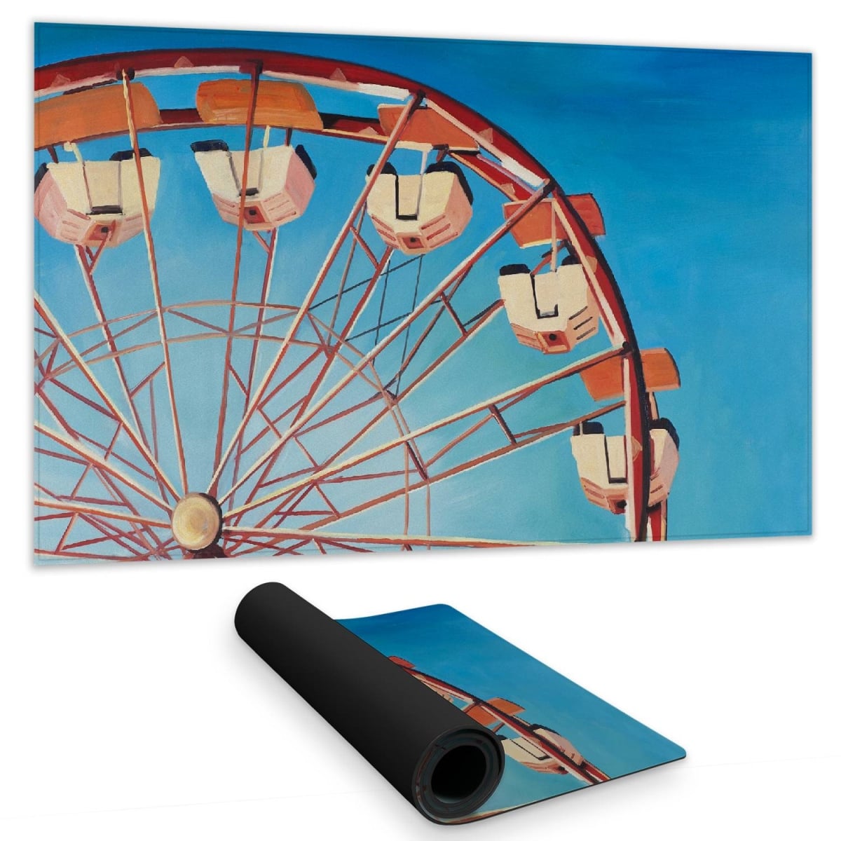 C1DM1424UF01IG 14 x 24 in. Blue Contemporary Desk Mat - Ferris Wheel Home Decor