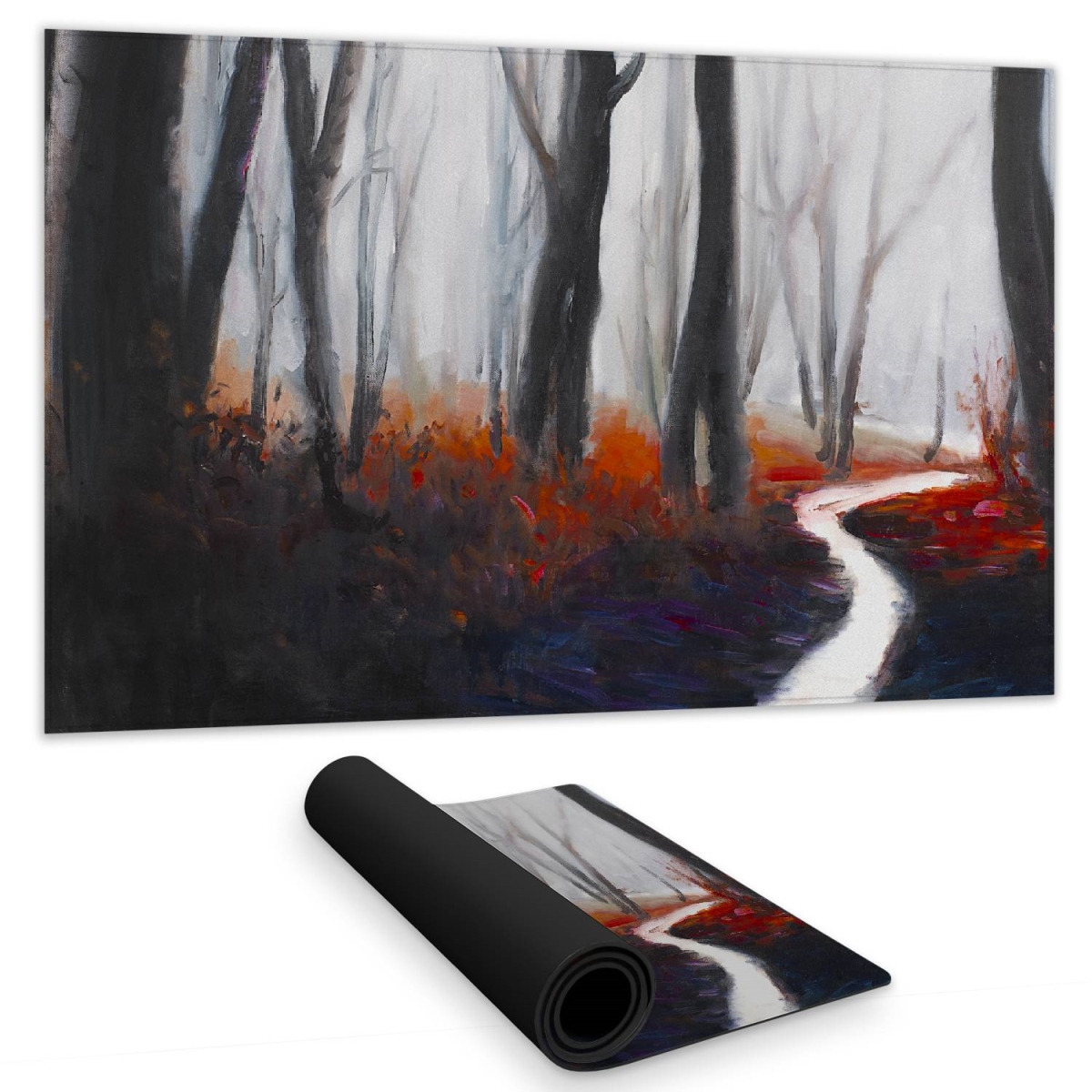 C1DM1424O41T1C 14 x 24 in. Mysterious Forest Desk Mat - Contemporary Bedroom Decor