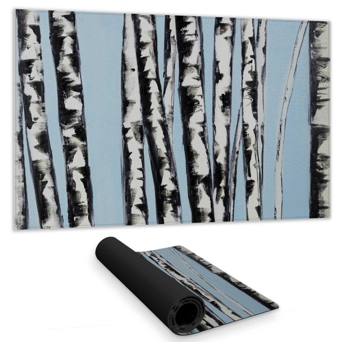 C1DM142451J5D3 14 x 24 in. Modern Blue Desk Mat - Pastel Birches - Home Decor Essential