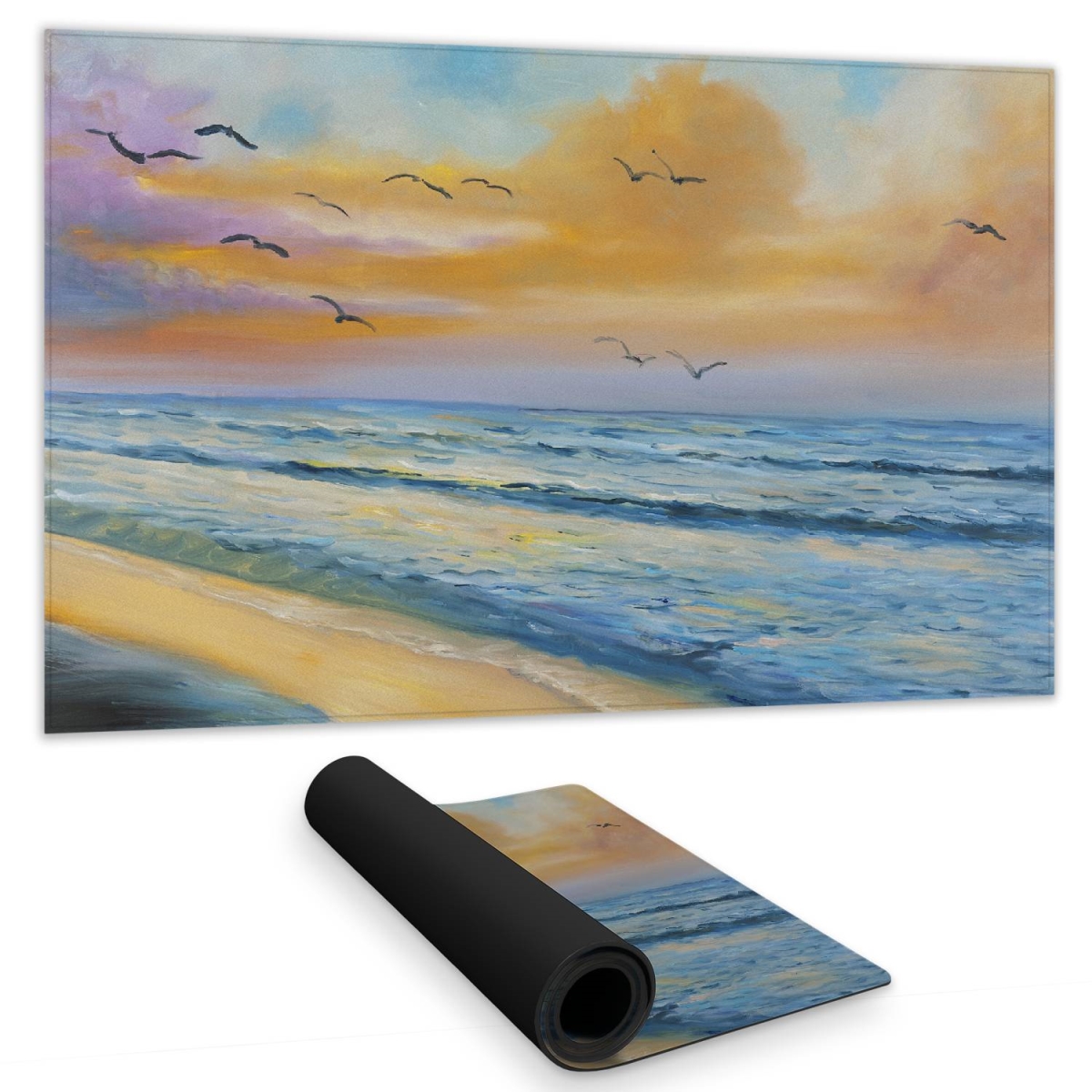 C1DM1424BXFT3R 14 x 24 in. Coastal Blue Desk Mat - Breathtaking Tropical Sunset Decor