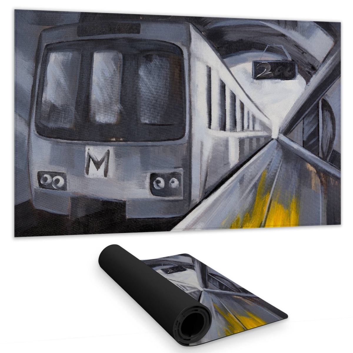 C1DM1424RHNUNF 14 x 24 in. Subway Train Desk Mat - Contemporary Living Room Decor