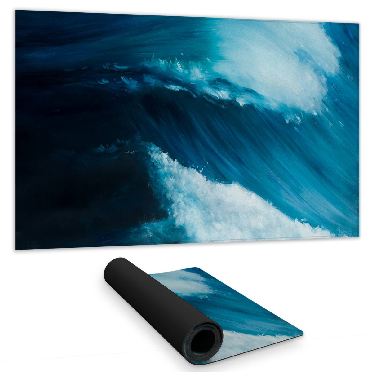 C1DM142470IYUU 14 x 24 in. Blue Coastal Desk Mat - Unleashed Sea - Home Decor Essential