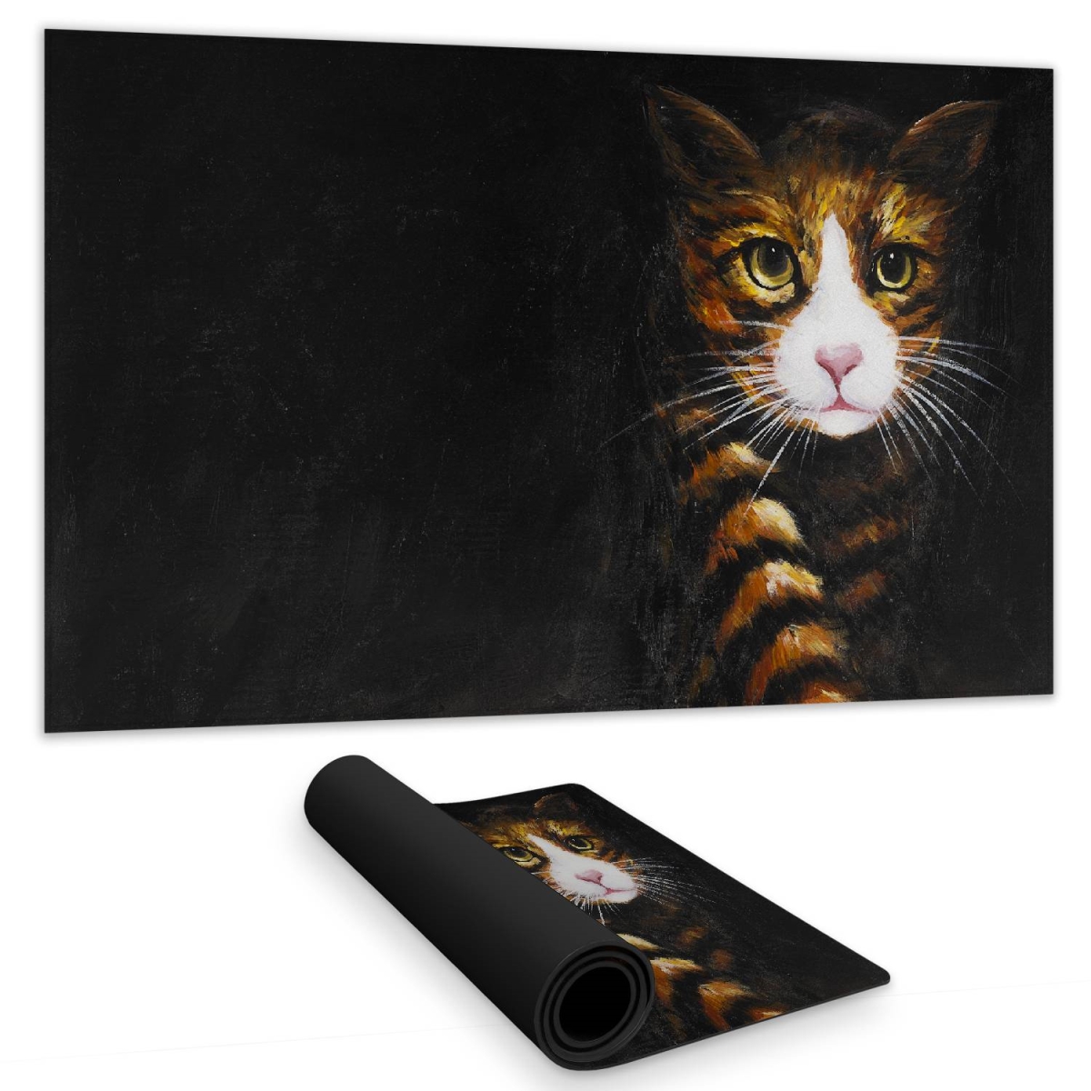 C1DM14240ULVR5 14 x 24 in. Discreet Cat White Desk Mat - Stylish Home Decor for Pets