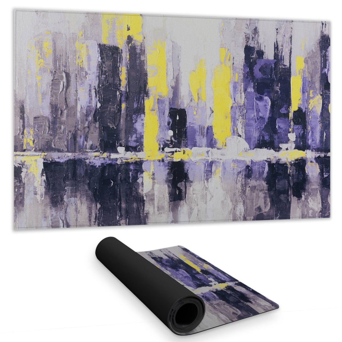 C1DM142473I5G4 14 x 24 in. Abstract Cityscape Desk Mat - Contemporary Bedroom Decor