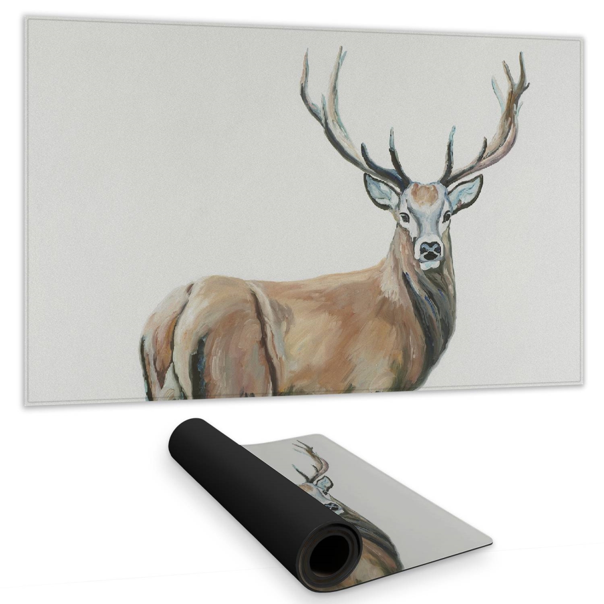 C1DM1424OJOOKQ 14 x 24 in. Deer White Rustic Desk Mat - Home Decor - Stylish Workspace