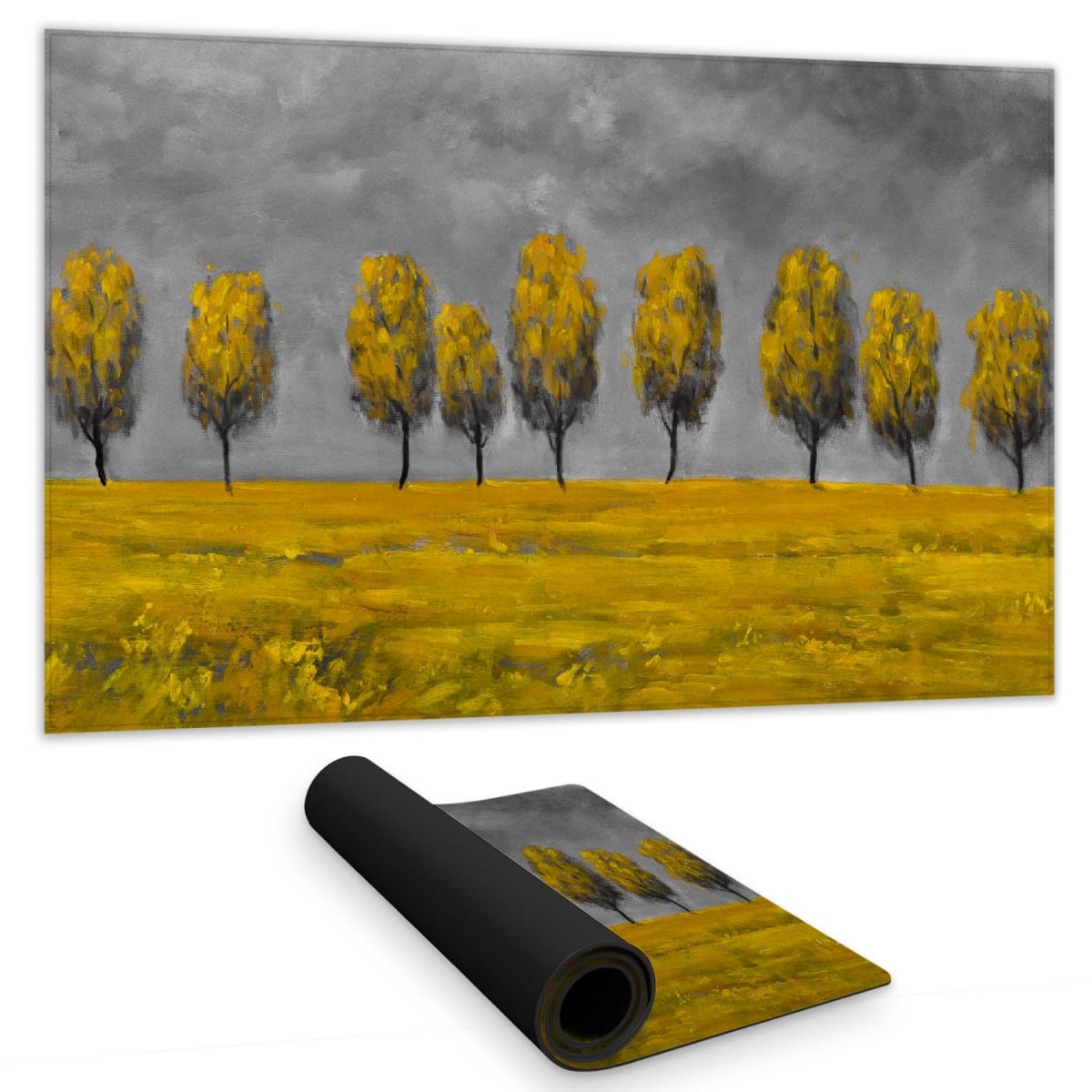 C1DM1424ZWS1C7 14 x 24 in. Yellow Trees Desk Mat - Contemporary Bedroom Decor
