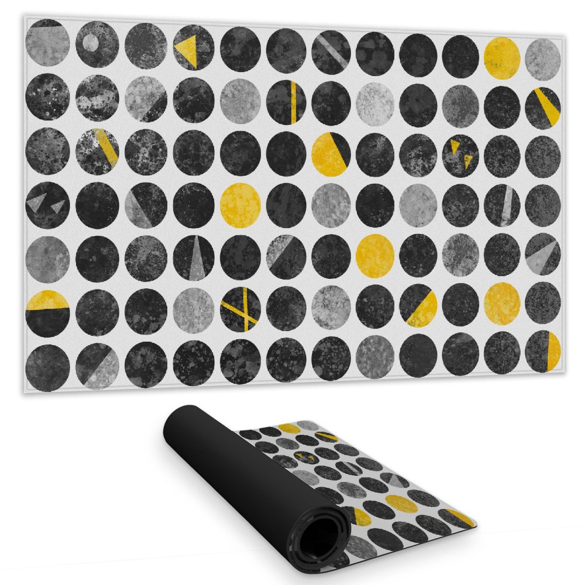 C1DM1424POCNLP 14 x 24 in. Abstract Grunge Circles Desk Mat - Industrial Home Decor