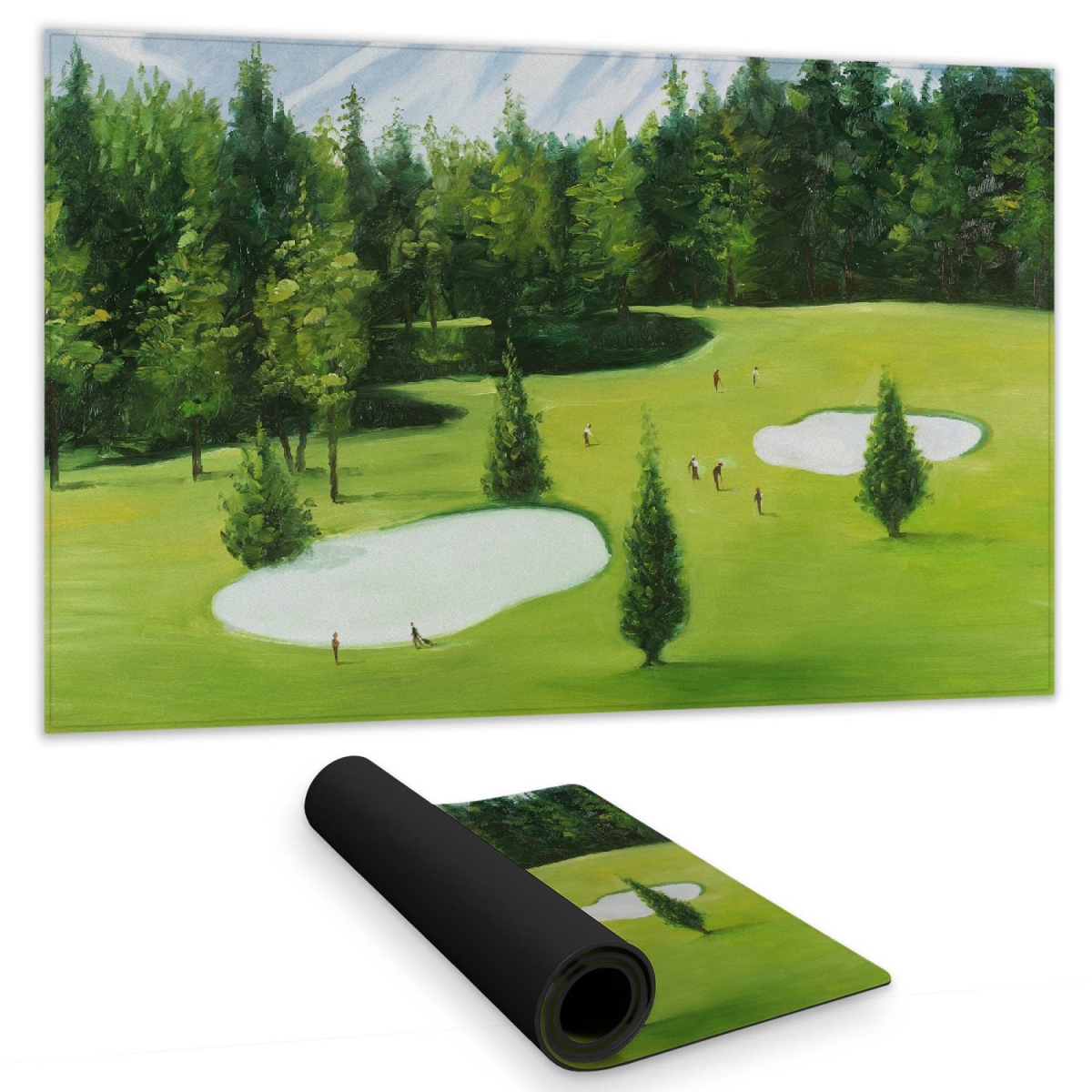 C1DM14247A63BU 14 x 24 in. Golf Course Mountains View Blue Desk Mat - Home Decor