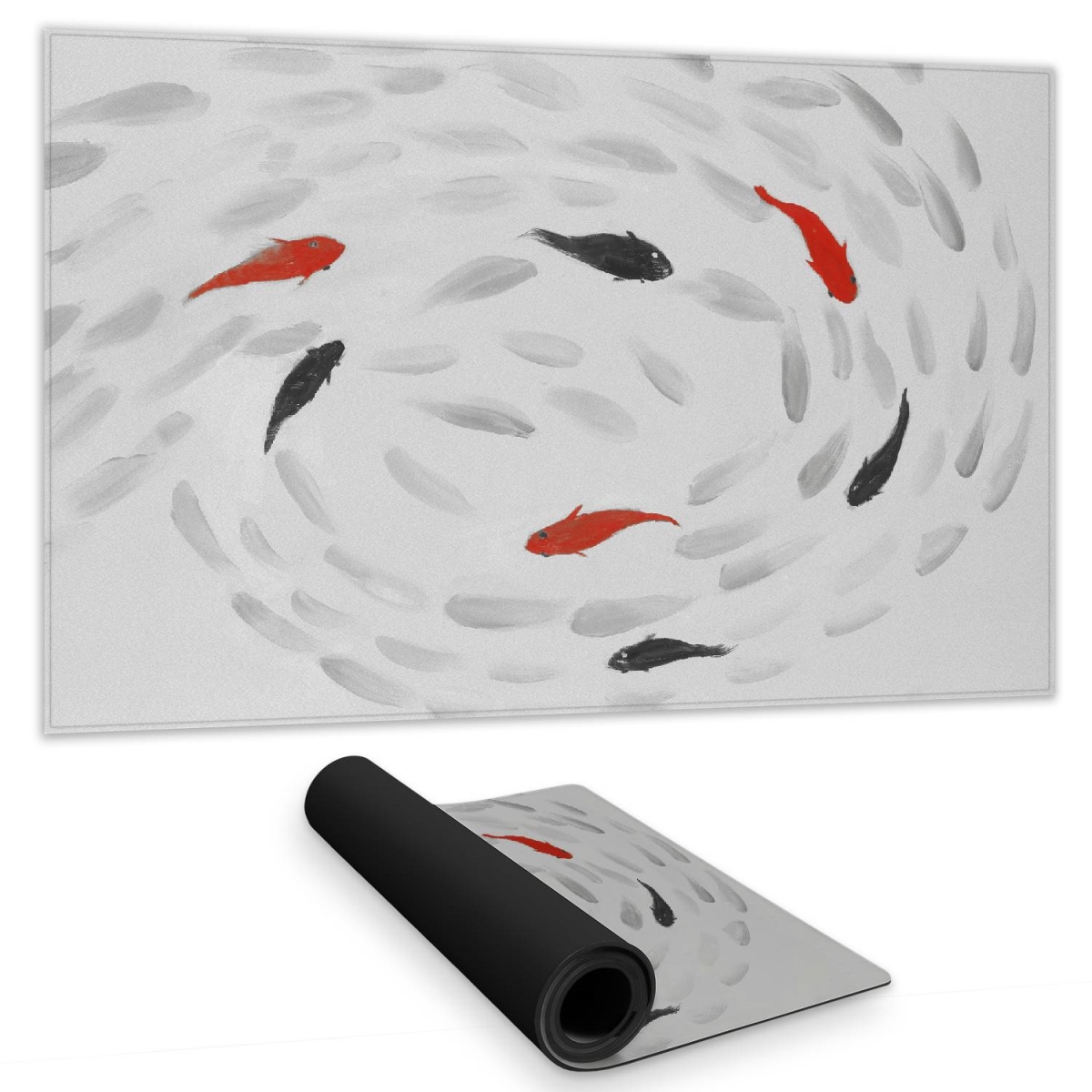 C1DM1424AWLU6S 14 x 24 in. Swimming Fish Swirl - Aquatic Animals Bedroom Desk Mat Decor