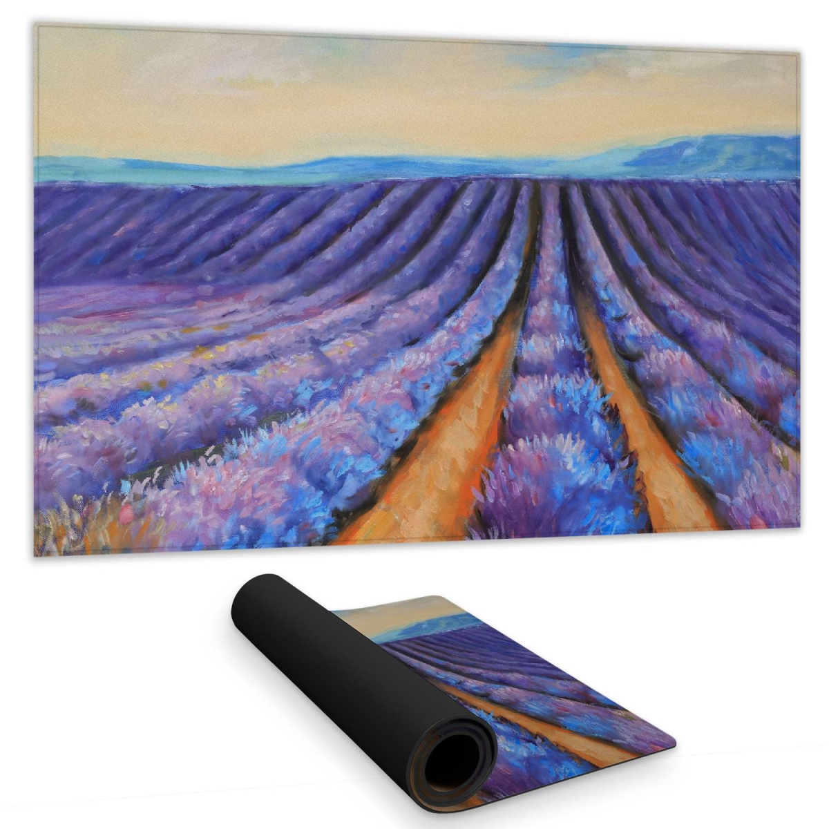 C1DM14243WGXYF 14 x 24 in. Lavender Fields Purple Desk Mat - Botanical Home Decor