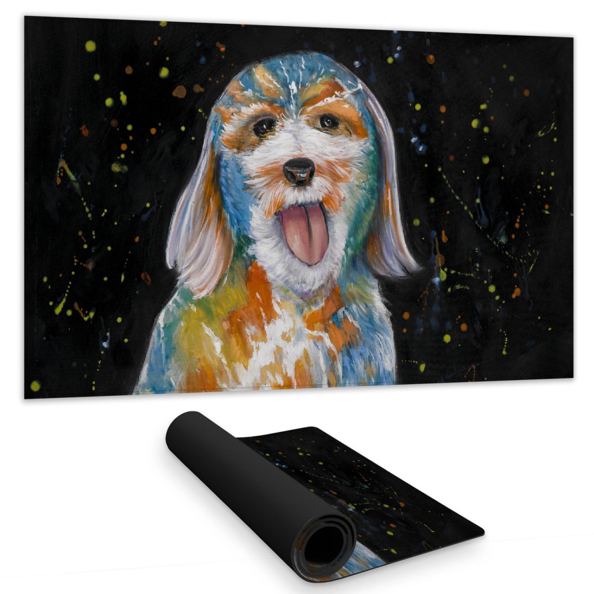 C1DM14240MK7BH 14 x 24 in. Livingroom Desk Mat - Abstract Labradoodle Pet Decor