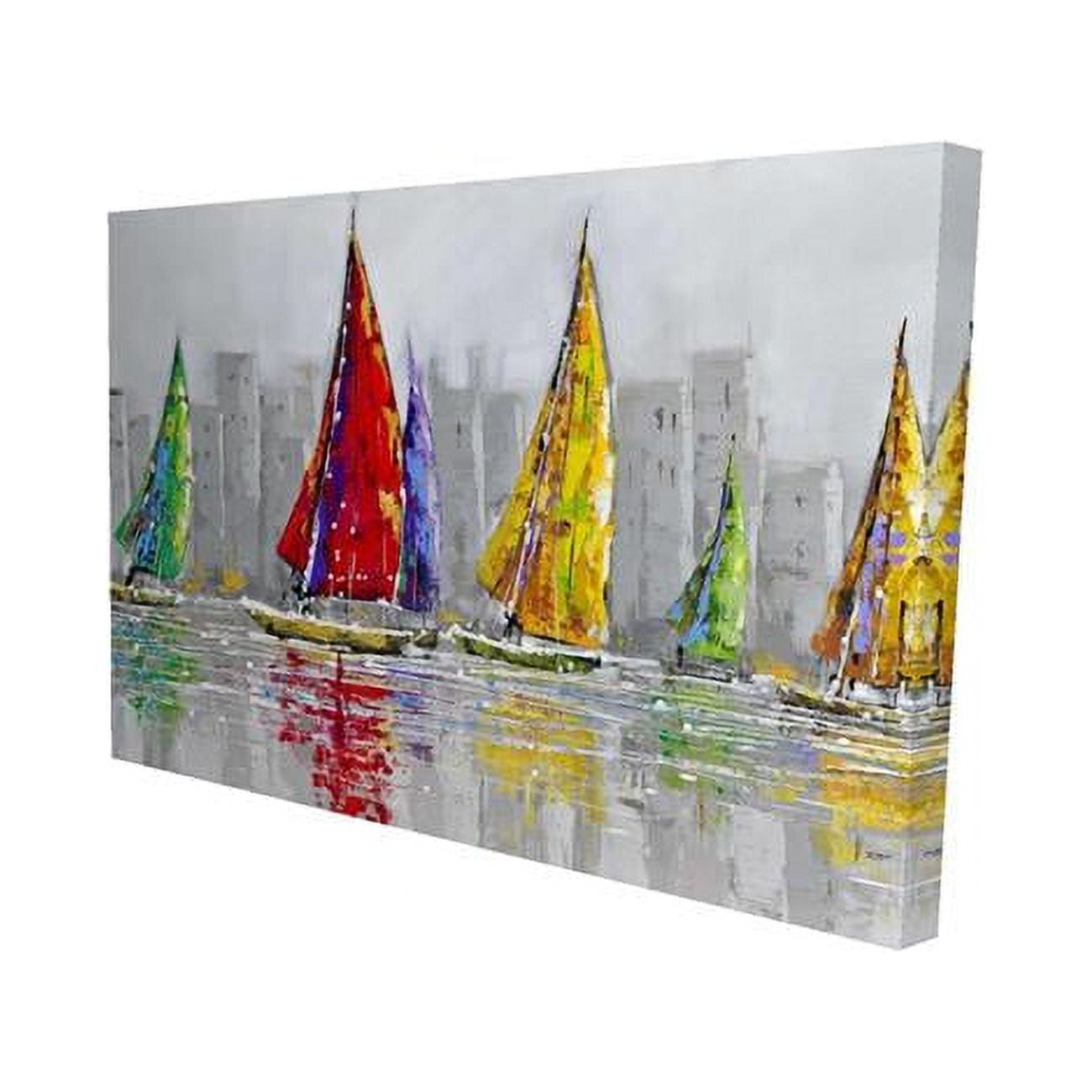 12 x 18 in. Sailboats in the Wind-Print on Canvas