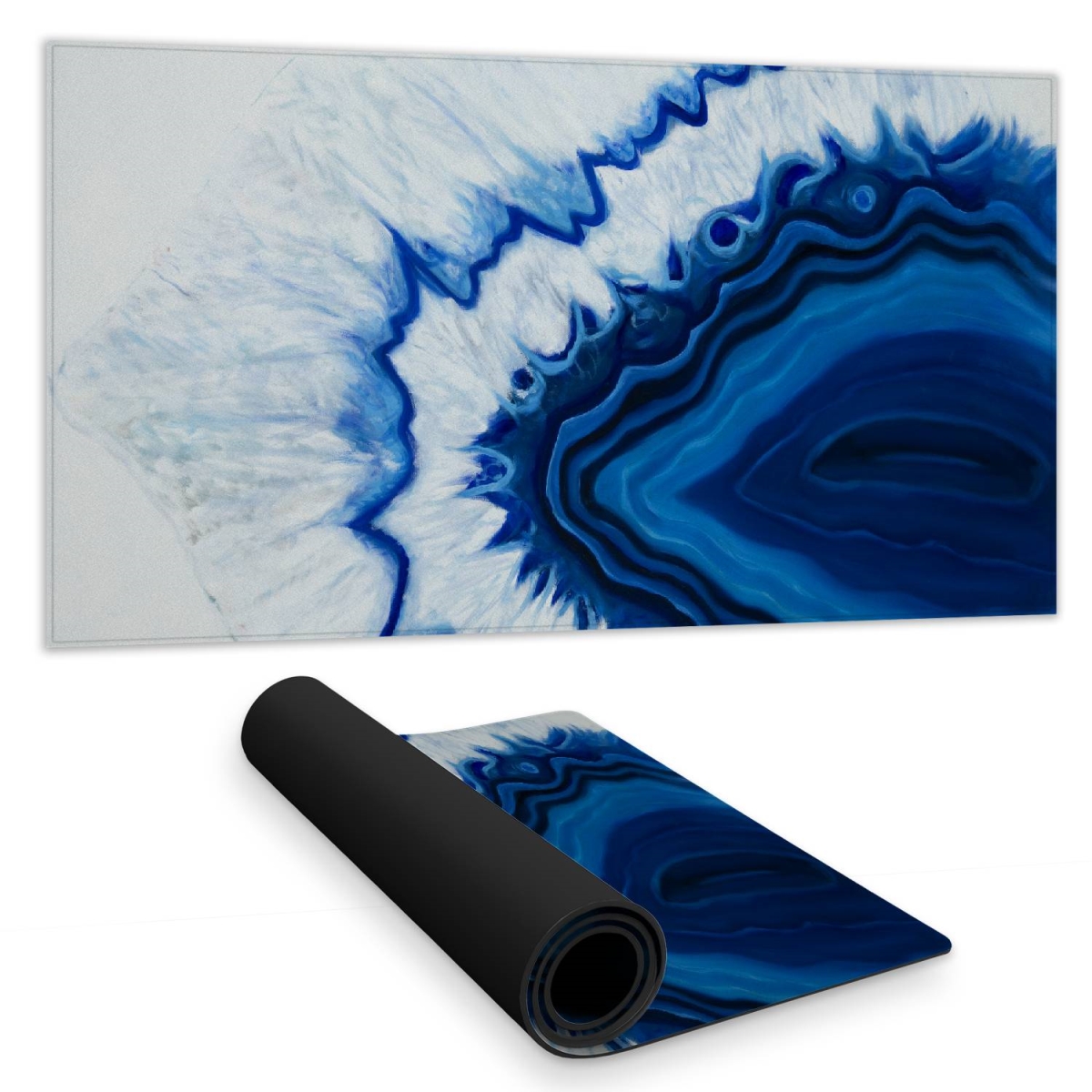 C1DM15312MYRTA 16 x 32 in. Agate Geode Slice Desk Mat - Modern Home Decor Accessory