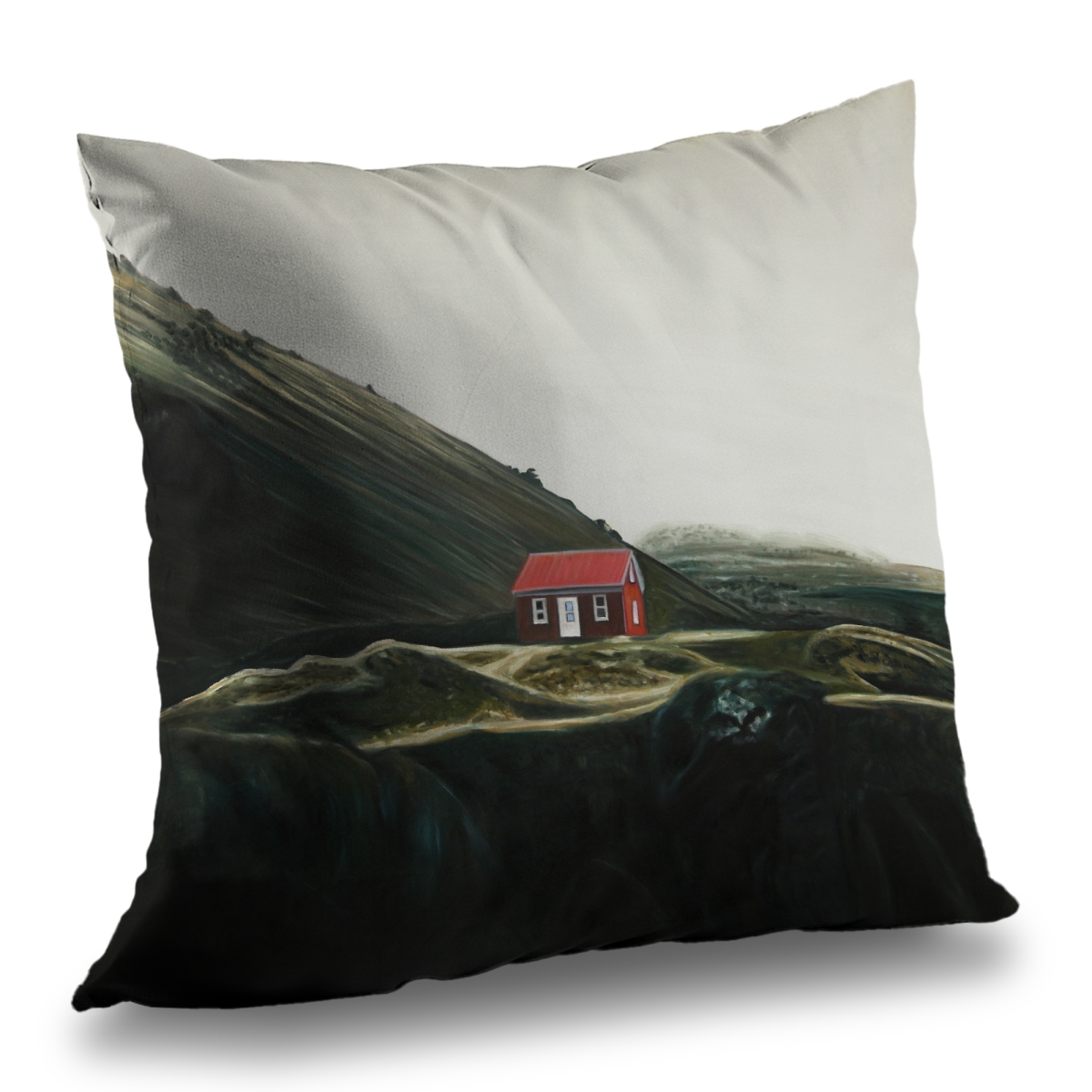 C1PT14144A4MID 14 x 14 in. Isolated Shack Bedroom Building Throw Pillow Insert for Decor