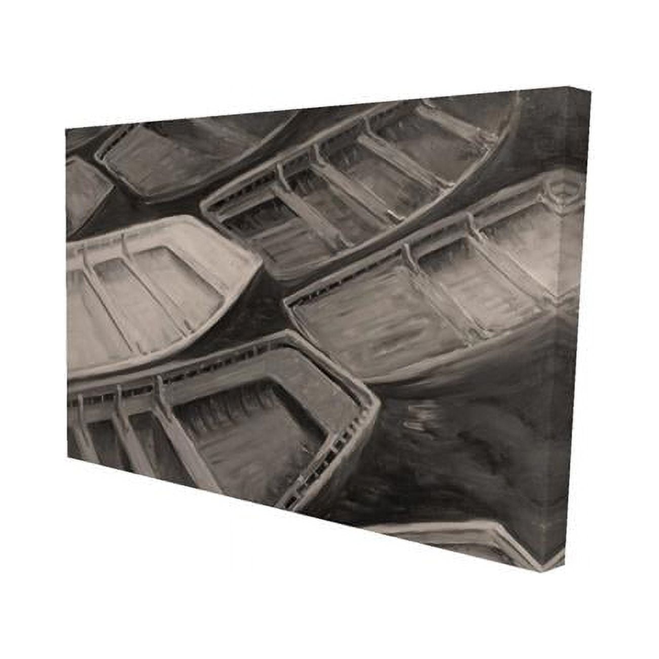 12 x 18 in. Small Canoes Sepia Style-Print on Canvas