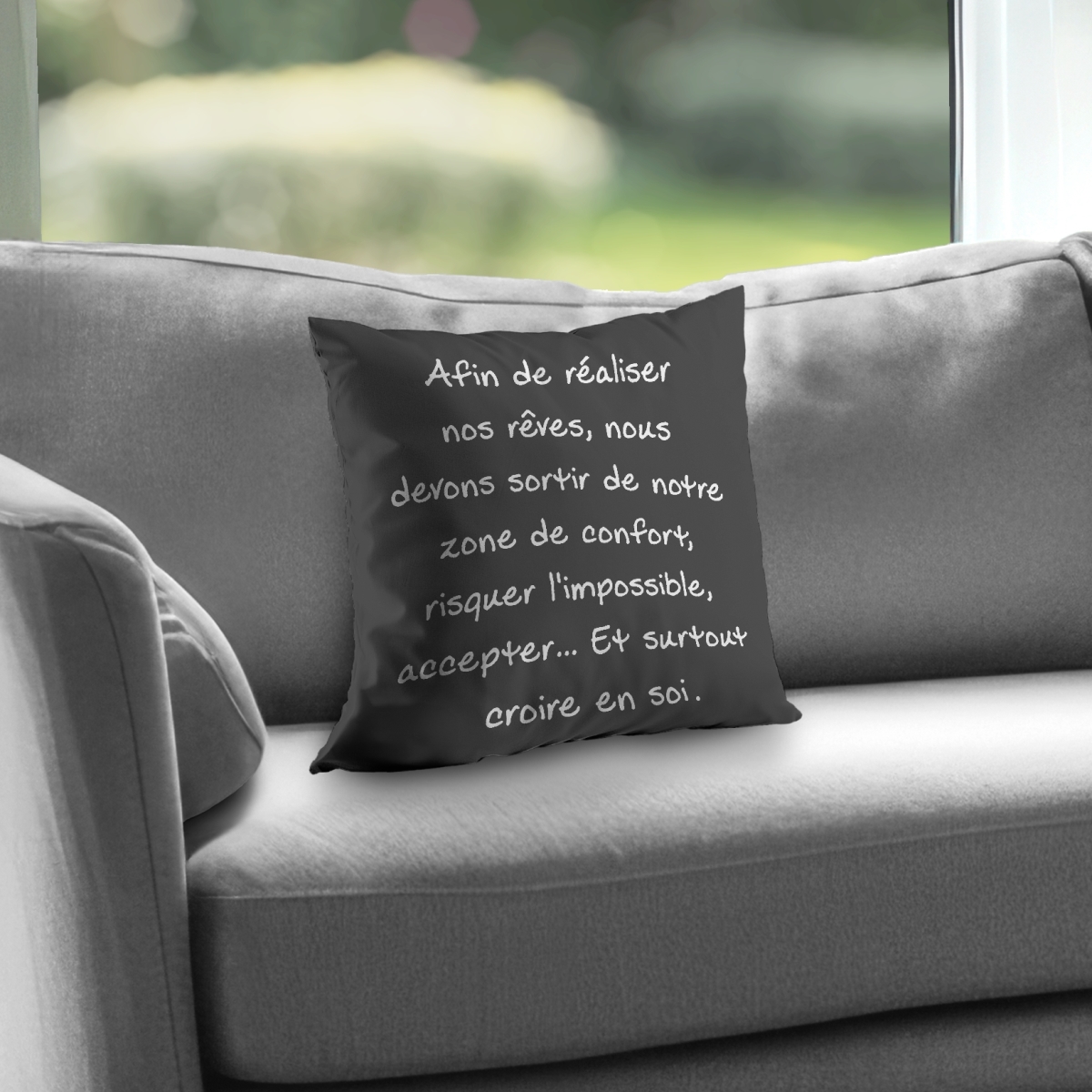 C1PT14149TC0OQ 14 x 14 in. Make Our Dreams Come True White Throw Pillow - Insert Included