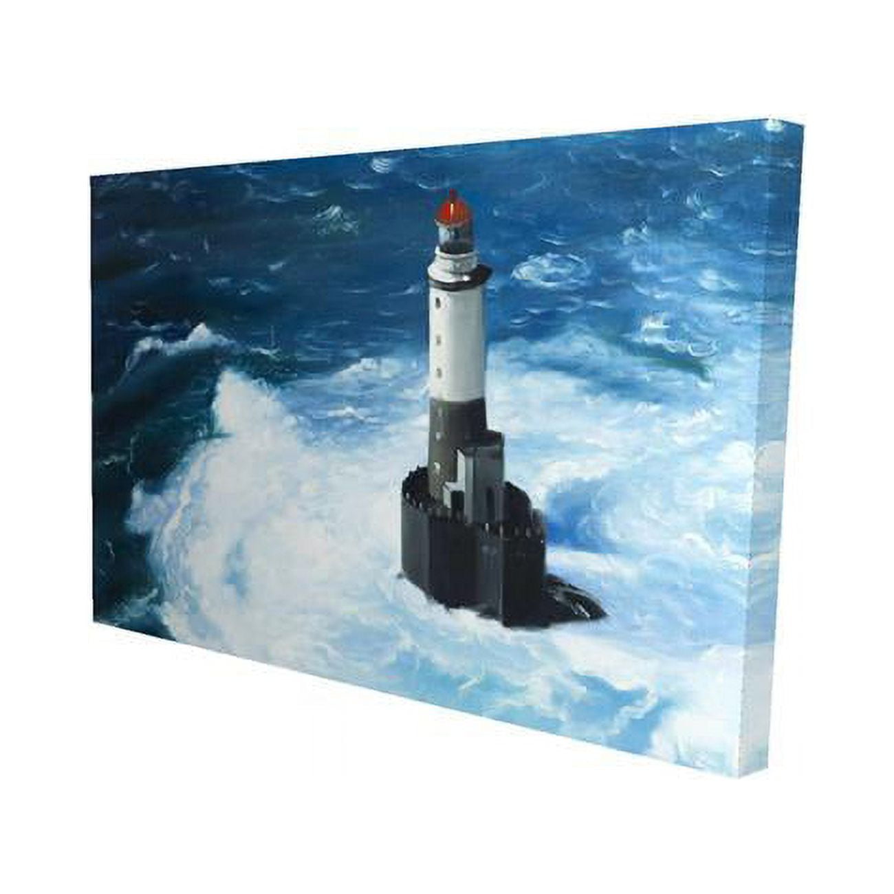 12 x 18 in. Unleashed Waves on A Lighthouse-Print on Canvas