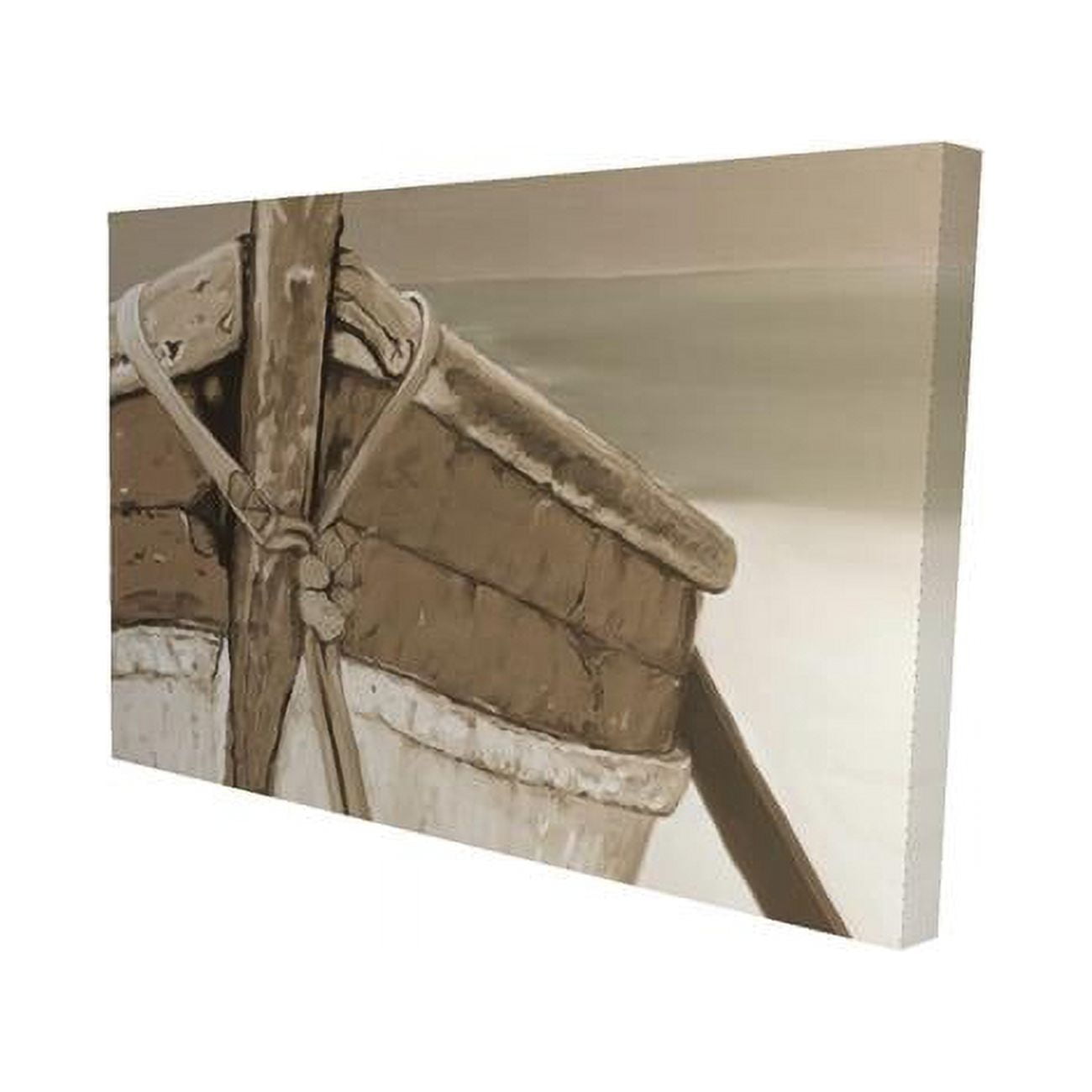 12 x 18 in. Tied Up Rowing Boat-Print on Canvas