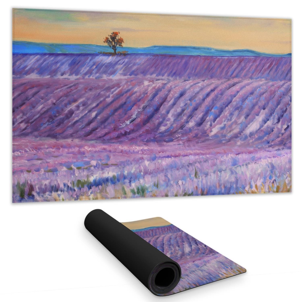 C1DM14244TTCLM 14 x 24 in. Botanical Purple Desk Mat - Lavender Field Landscape Decor