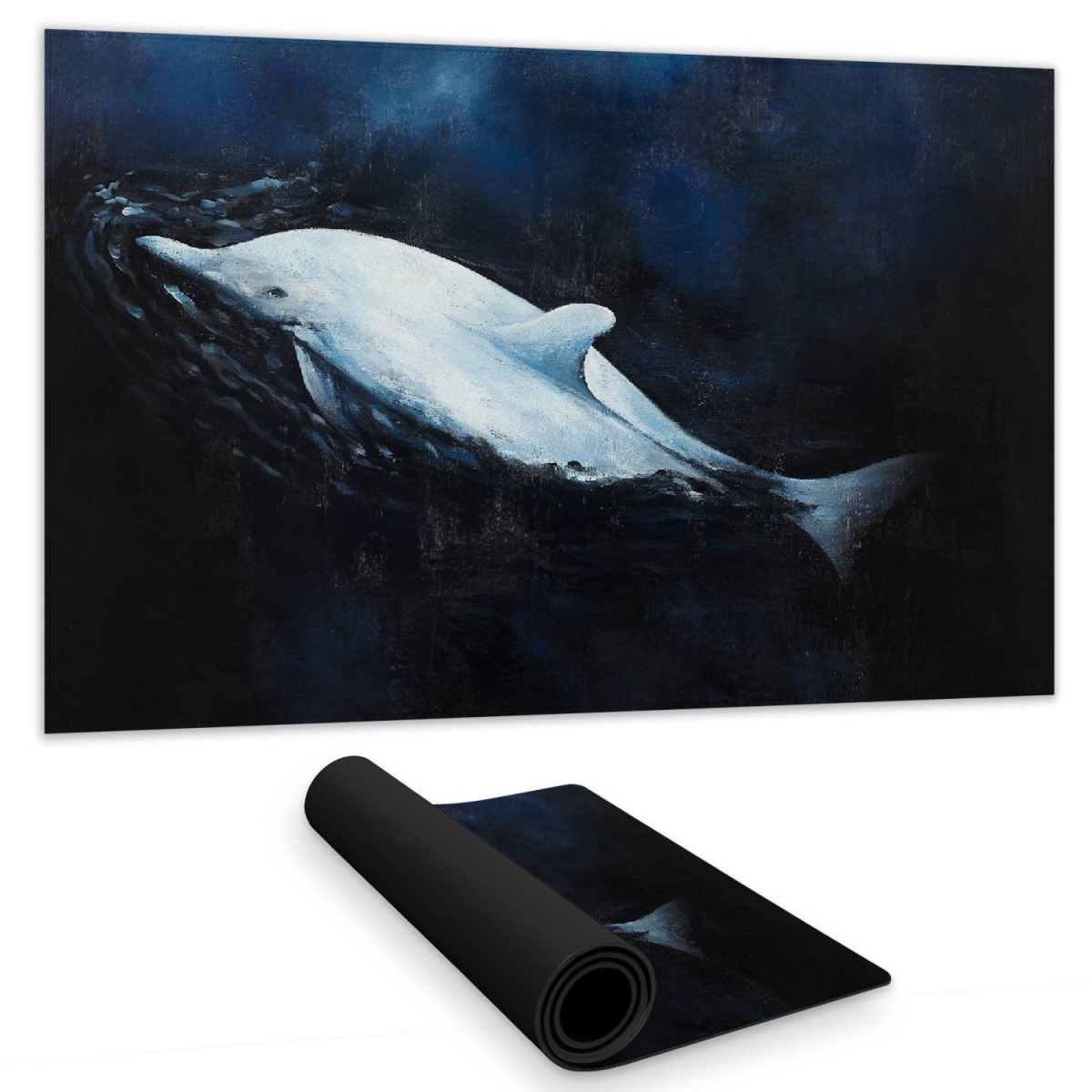 C1DM14242JD6JE 14 x 24 in. Swimming Dolphin Desk Mat - Blue Aquatic Animals Decor