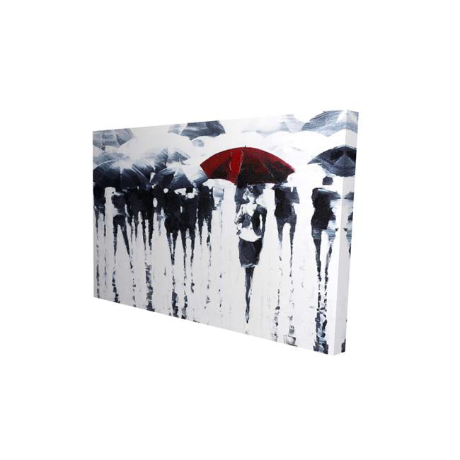 12 x 18 in. Abstract Silhouettes Under The Rain-Print on Canvas