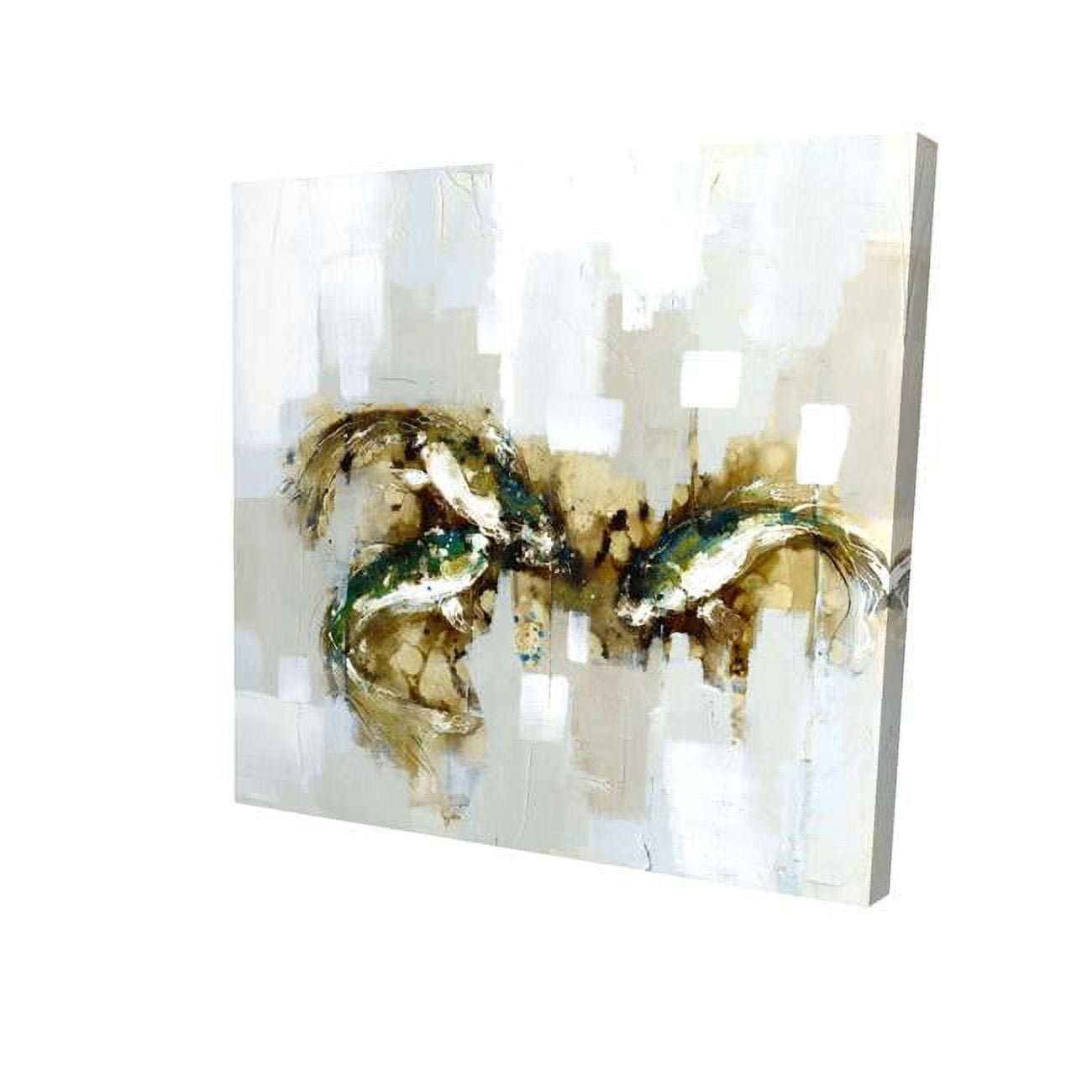 16 x 16 in. Three Abstract Koi Fish-Print on Canvas