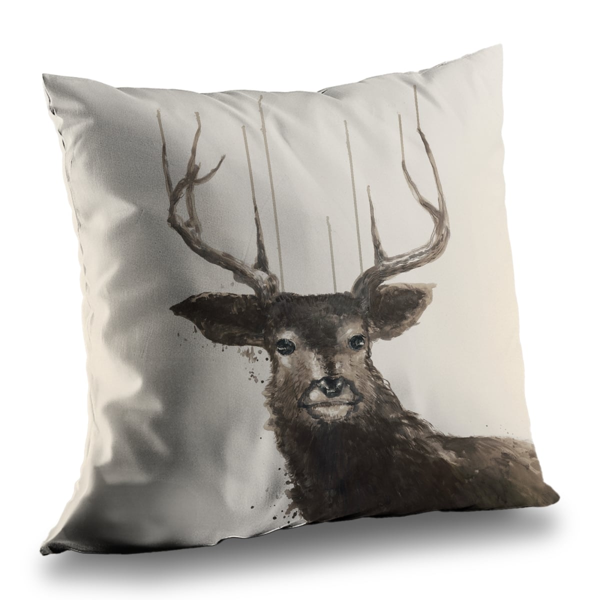 C1PT1414X5JUY4 14 x 14 in. Abstract Deer Rustic Bedroom Throw Pillow Insert for Home Decor