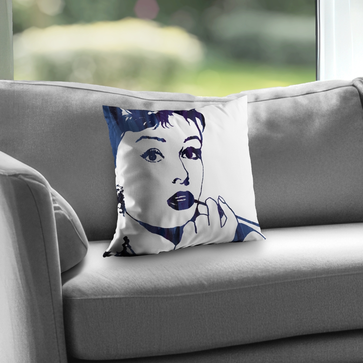 C1PT1414A8LHKH 14 x 14 in. Audrey Hepburn Cigarillo Throw Pillow Insert - Office Beauty Decor