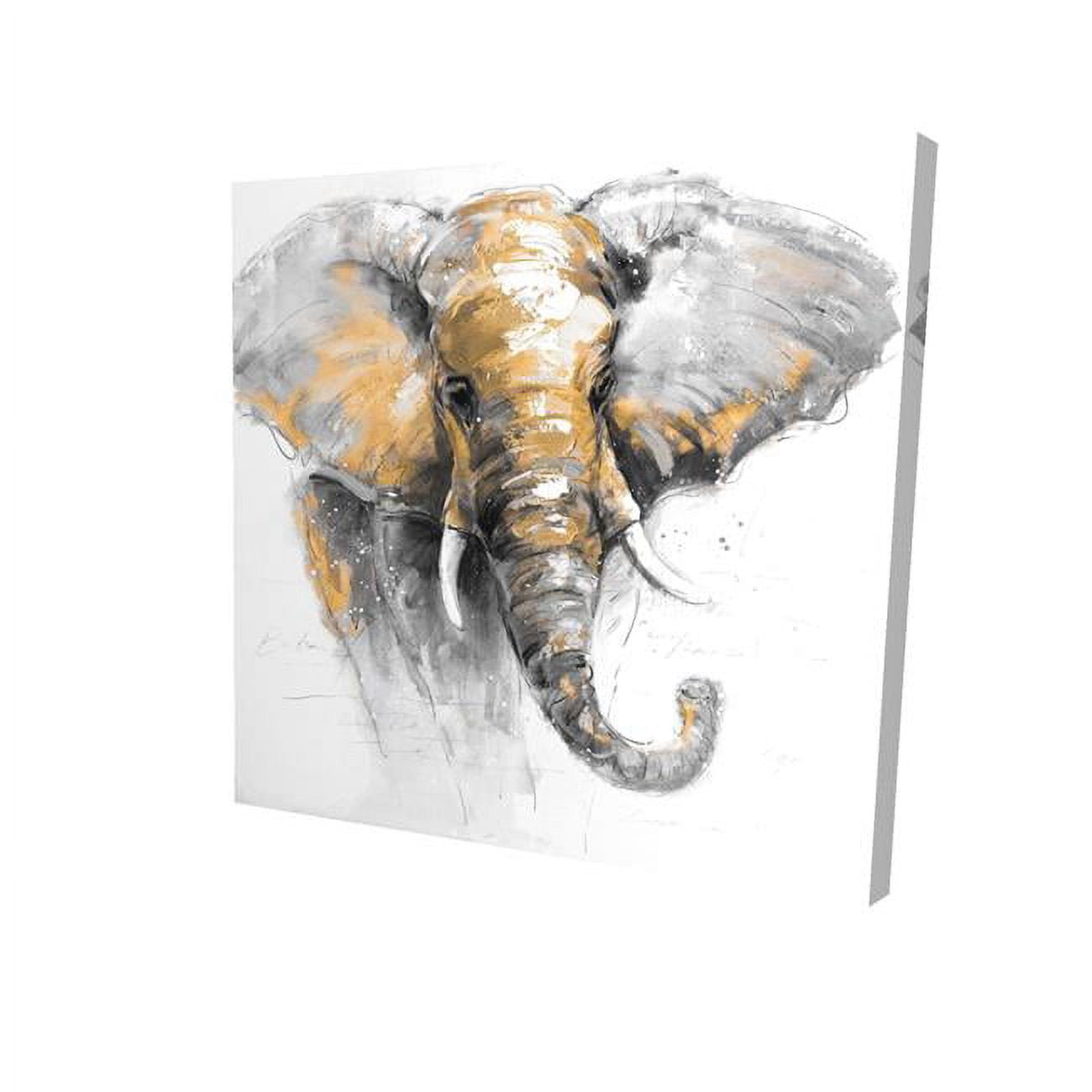 16 x 16 in. Beautiful Golden Elephant-Print on Canvas