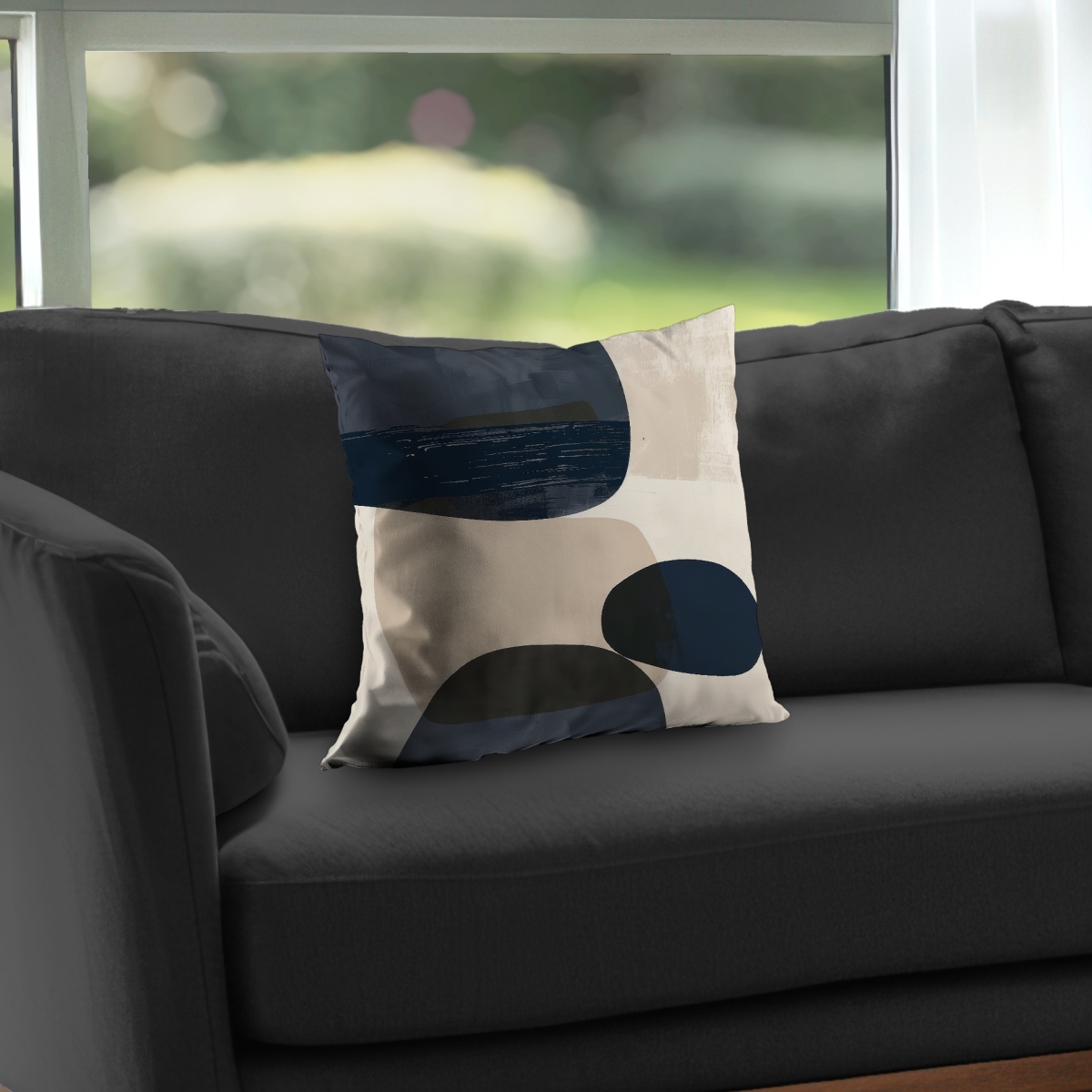 C1PT1616BTSALZ 16 x 16 in. Bubbles Black Poly Twill Throw Pillow Insert for Home Decor
