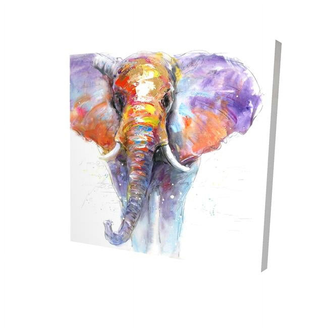 16 x 16 in. Colorful Walking Elephant-Print on Canvas