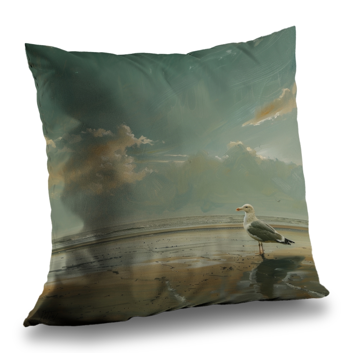 C1PT14142RFDNK 14 x 14 in. Relaxed Seagull Poly Twill Throw Pillow - Insert Included
