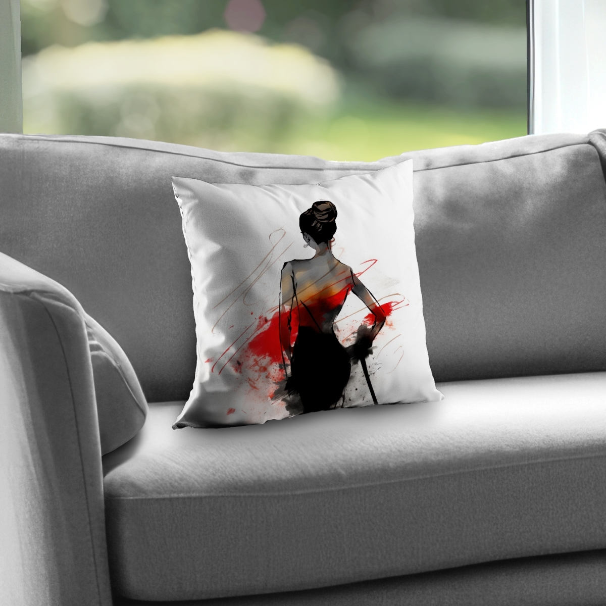 C1PT1414MLW423 14 x 14 in. Elegance Red Minimalist Poly Twill Throw Pillow - Home Decor