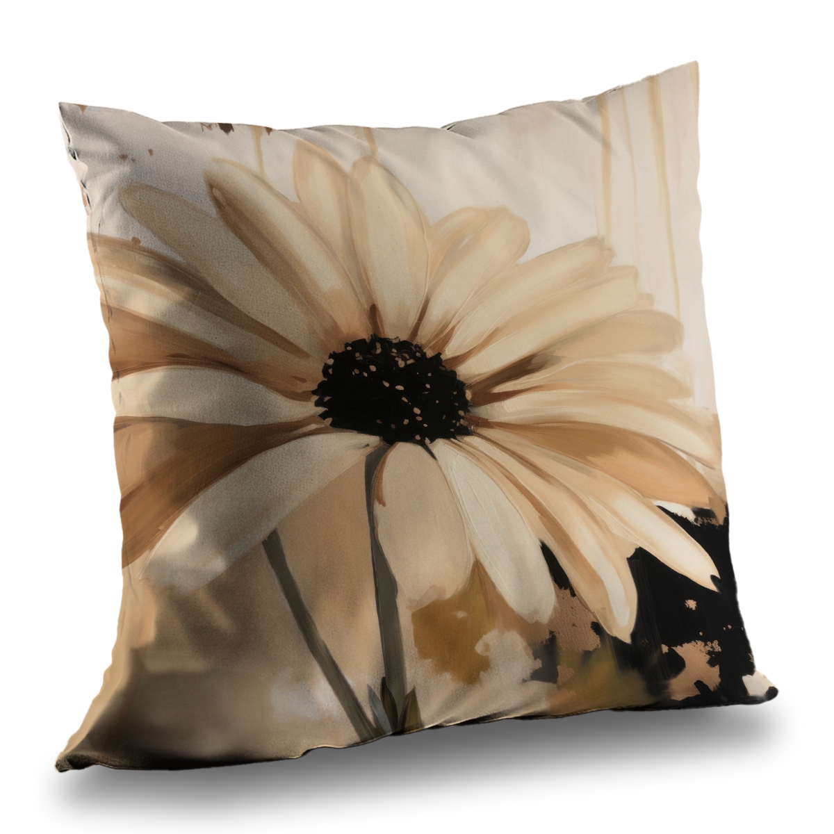 C1PT1414NMFSS5 14 x 14 in. Beautiful Daisy - Black Modern Poly Twill Throw Pillow Insert