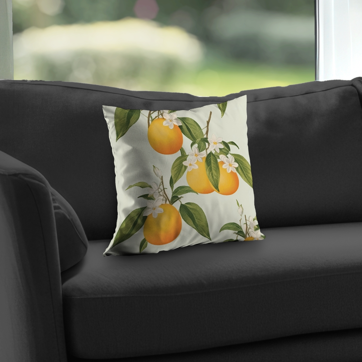 C1PT1414HPEC77 14 x 14 in. Suspended Oranges - Minimalist Poly Twill Throw Pillow - Home Decor