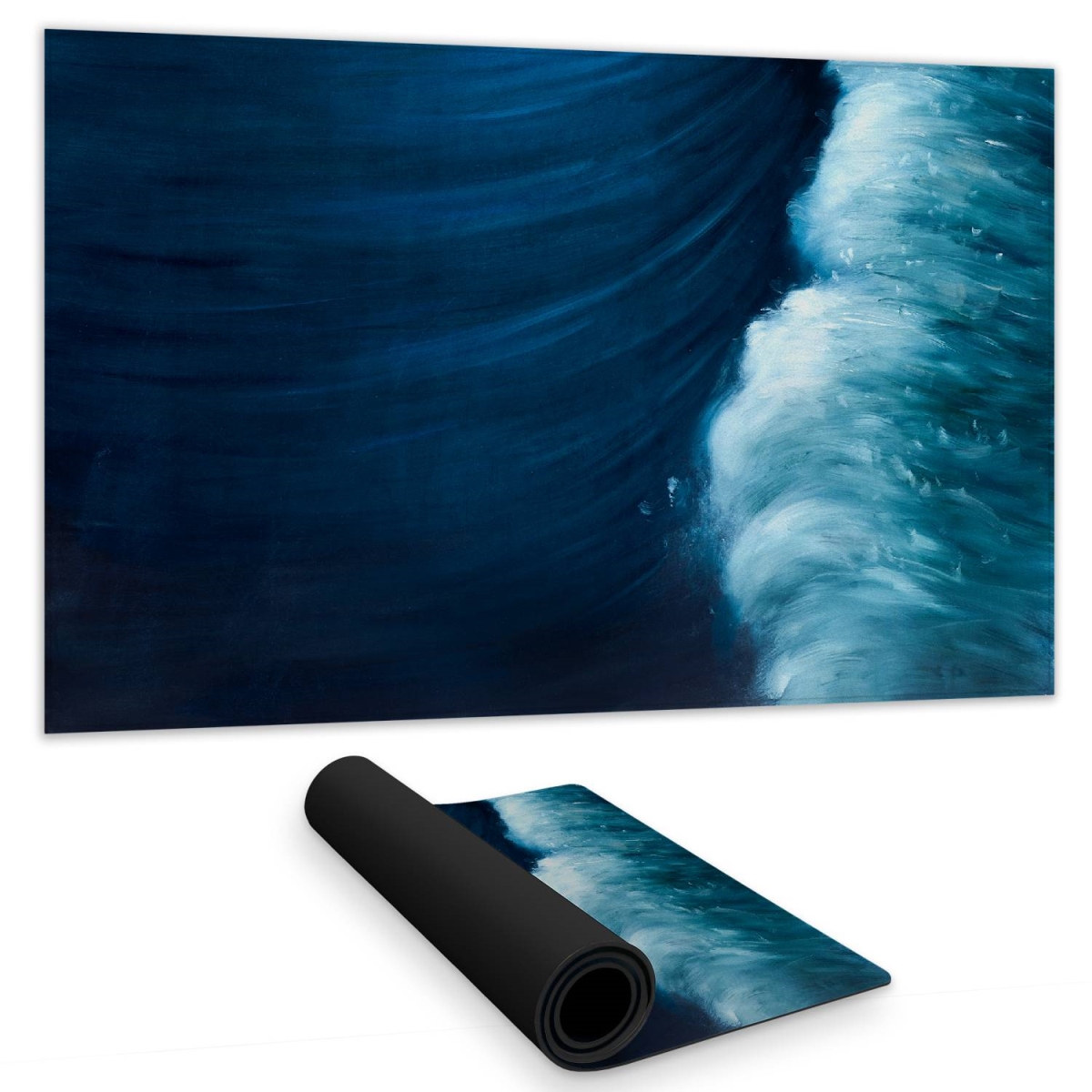 C1DM1424OE24CG 14 x 24 in. Wave Blue Sea Coastal Desk Mat - Home Decor Desk Accessory