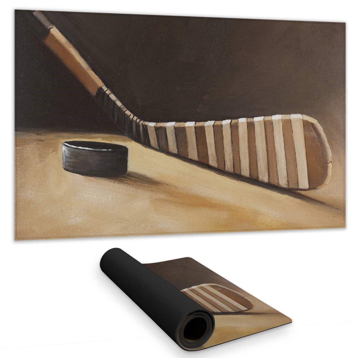 C1DM1424BO22UP 14 x 24 in. Stick & Hockey Puck Desk Mat - Perfect for Living Room Decor
