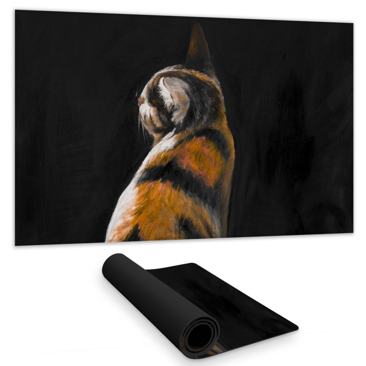 C1DM14246OXWIT 14 x 24 in. Brown Spotted Cat Desk Mat - Modern Animal Home Decor