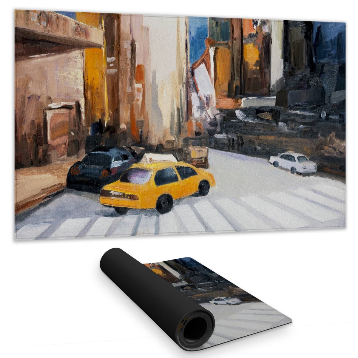 C1DM1424Z15OAK 14 x 24 in. Bedroom Cities Desk Mat - N-Y Early in the Morning Home Decor