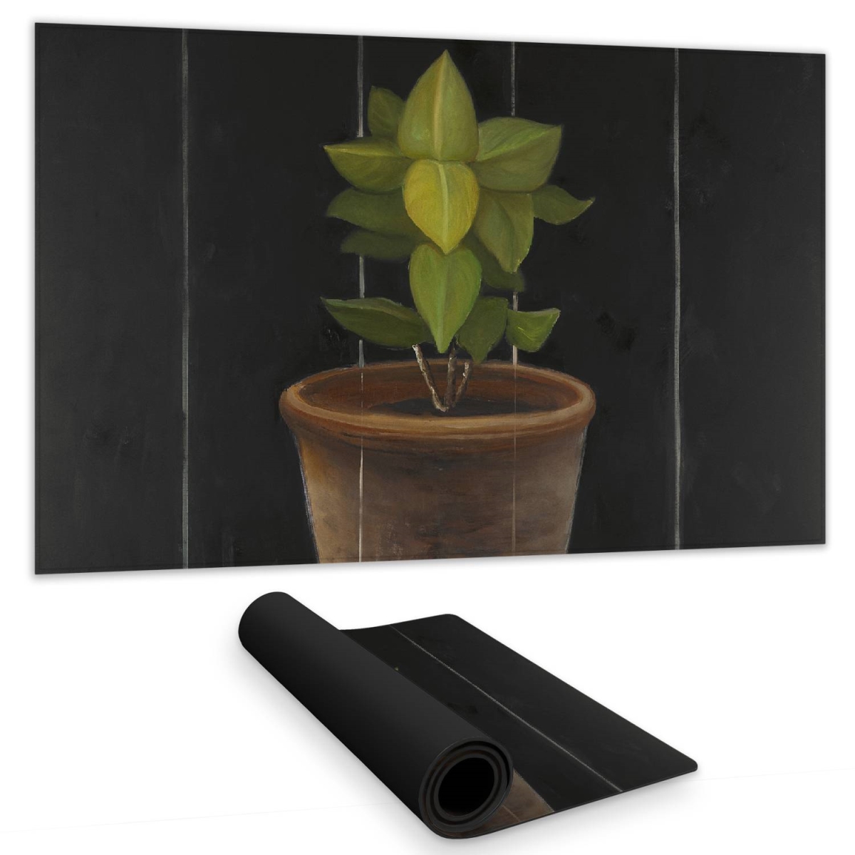 C1DM1424KIT48L 14 x 24 in. Floral Botanical Brown Kitchen Desk Mat - Bay Leaves Decor