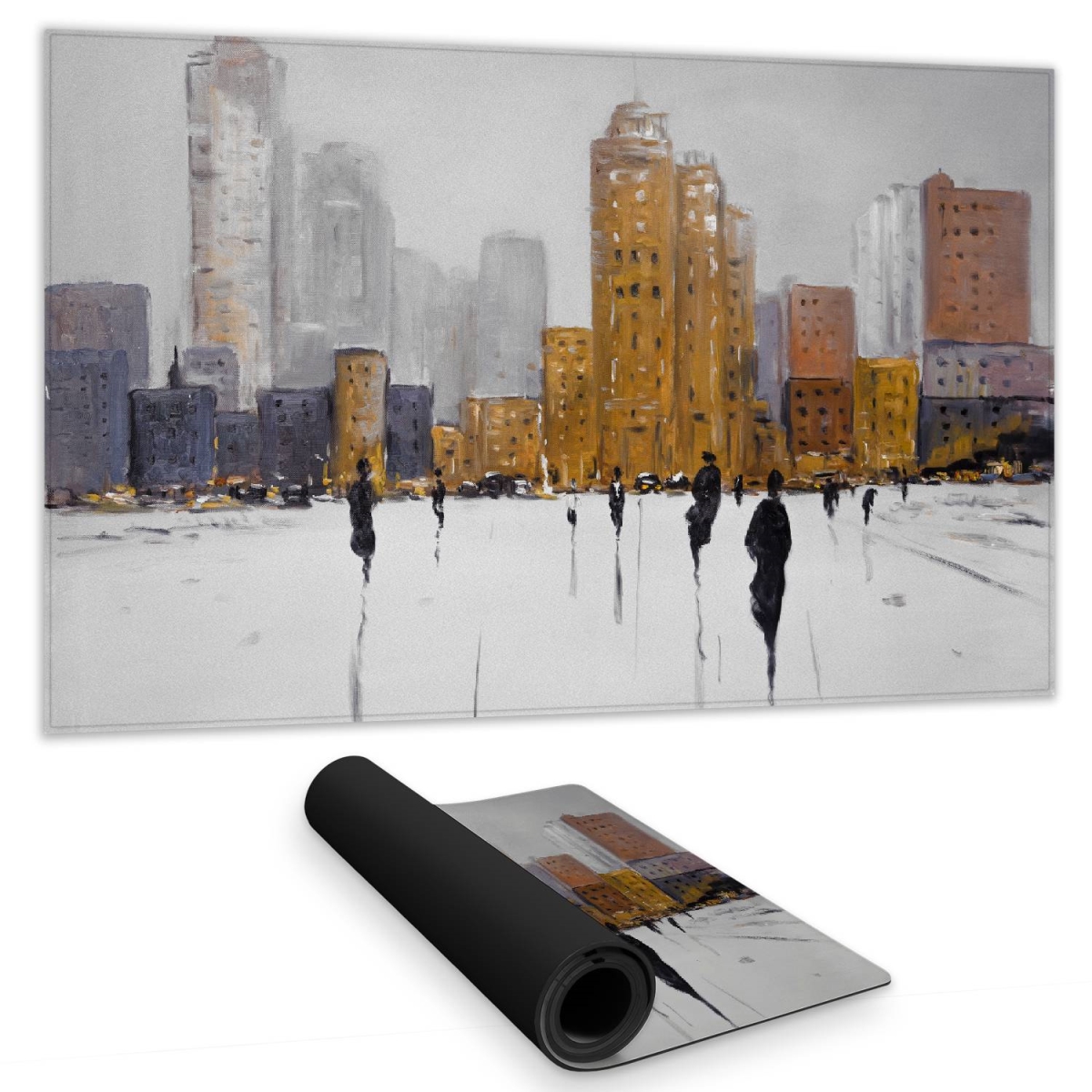 C1DM1424598RIW 14 x 24 in. City on the Horizon Desk Mat - Contemporary Bedroom Decor